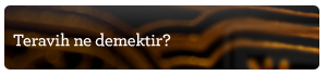 Teravih ne demektir?